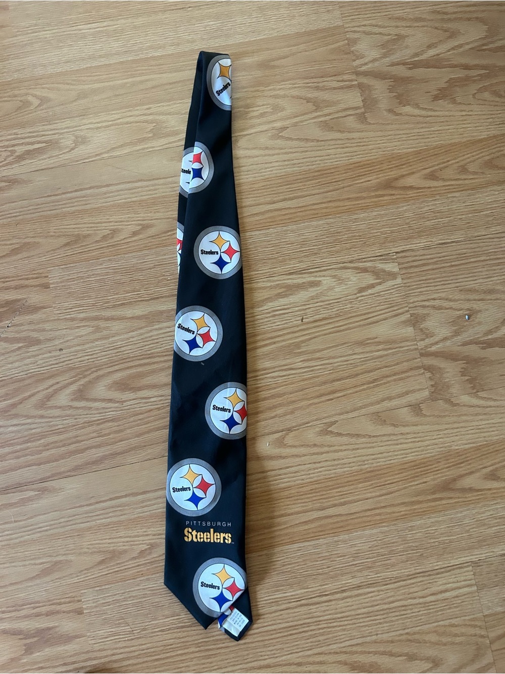 Ralph Marlin Pittsburgh Steelers Black Tie with Team Logos